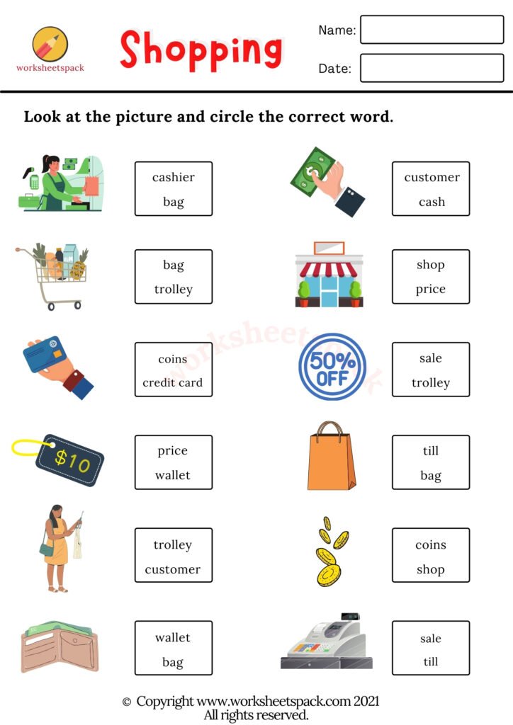 ESL Vocabulary Worksheets